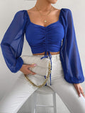 Women's Loose Fitting Billowy Sleeved Off the Shoulder Blouse