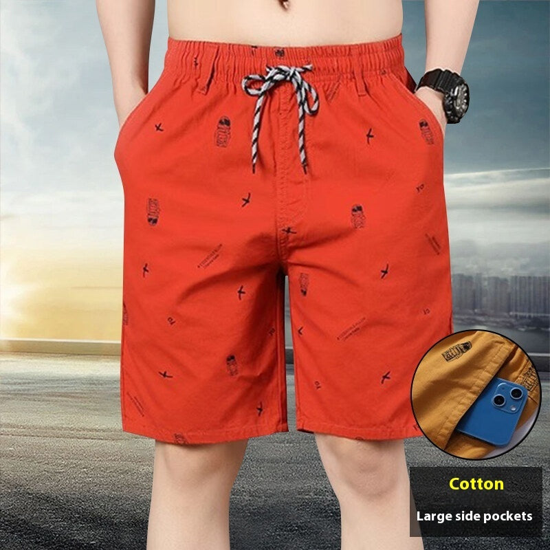 Relaxed Fit Mid-Length Trousers Delivering Laidback Everyday Comfort-Red-Theone Apparel