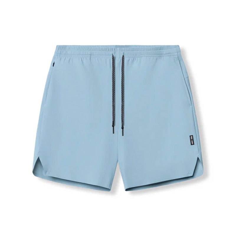 Seamless Performance Shorts with Multi-Pocket Utility Design-Light Blue-Theone Apparel
