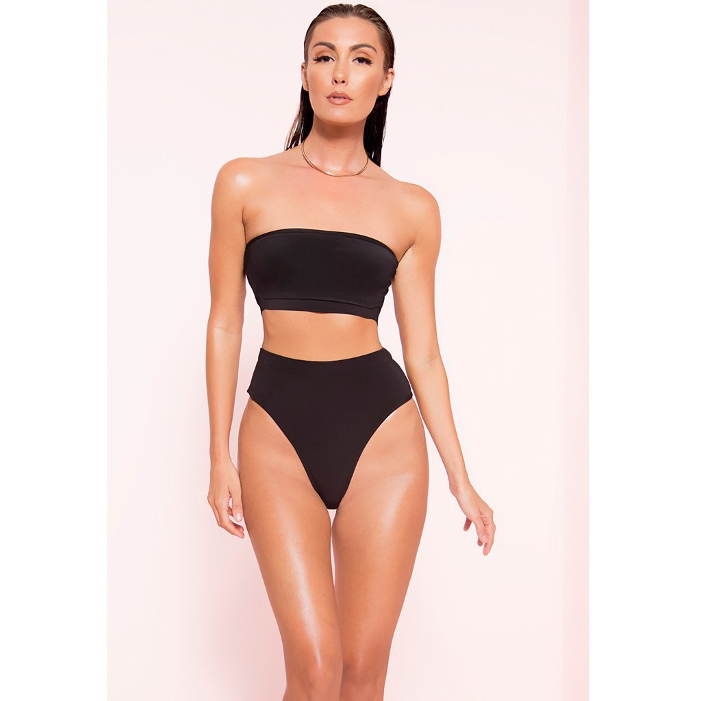 Sexy Two-Piece Tube Top Bikini Set for Ultimate Attraction-Black-Theone Apparel
