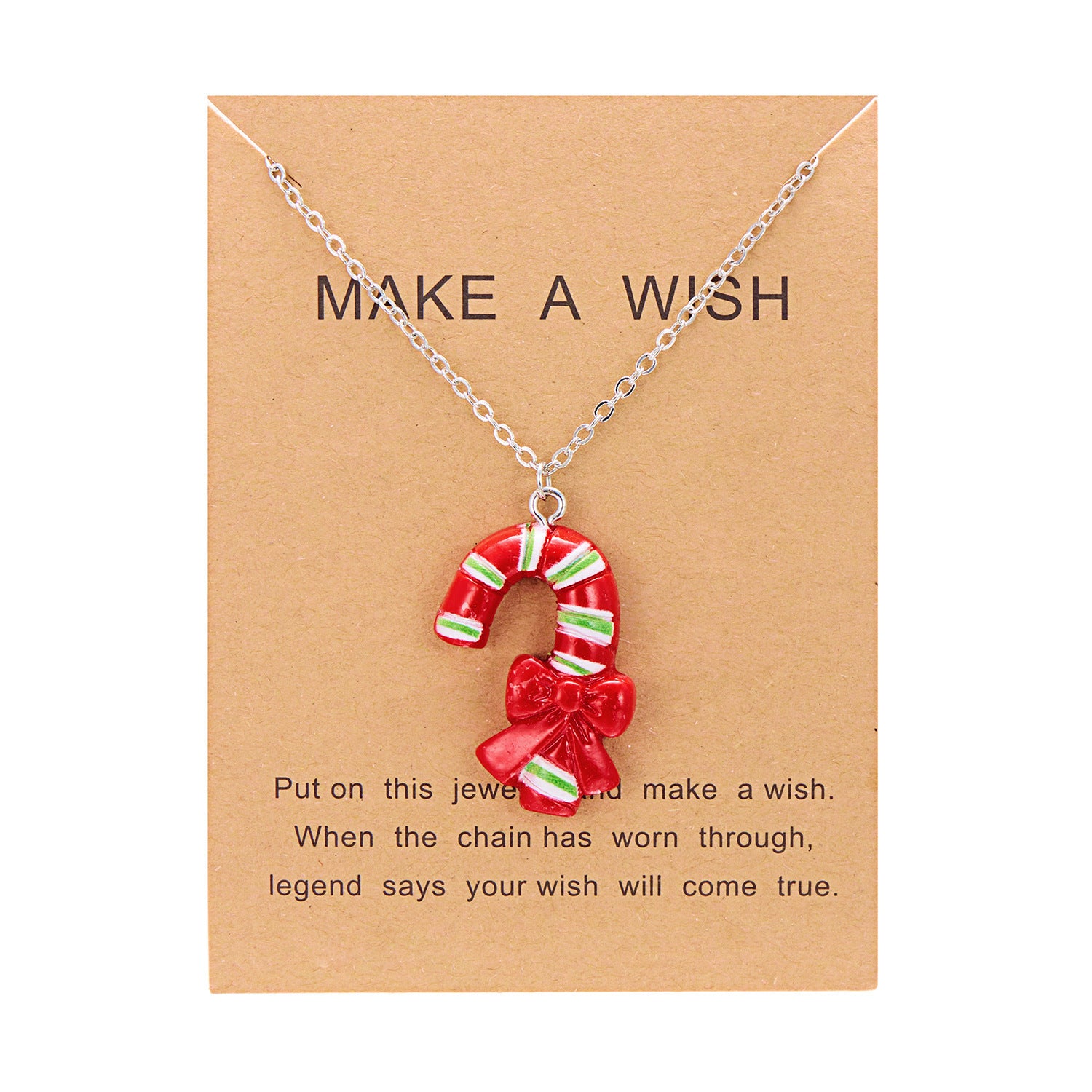 Silver-Tone Christmas Resin Glitter-Accent Chain Pendant Necklace in Assorted Styles-Style 5-Theone Apparel