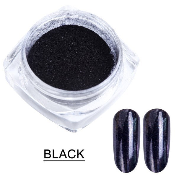 Titanium Mirror Nail Powder Set for False Nails-Magic Pink Black-Theone Apparel