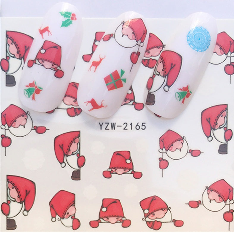 Women's Festive Red and White Holiday Themed Nail Set-2165-Theone Apparel