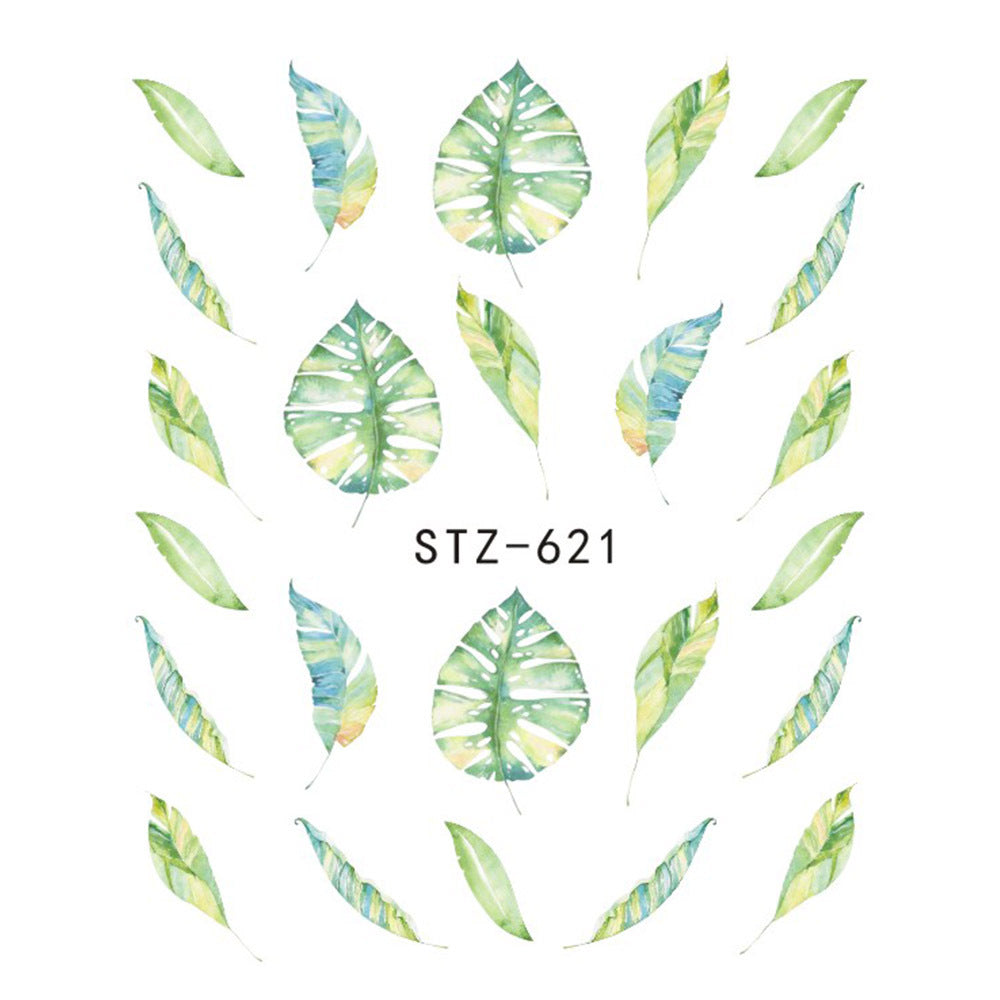 Women's Floral Nail Stickers for Accent Nails and False Nails-STZ 621-Theone Apparel