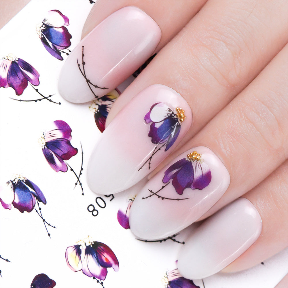 Women's Floral Nail Stickers for Accent Nails and False Nails-Theone Apparel