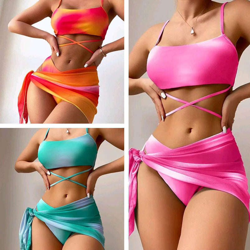 Women's Tie-Dye Three Piece Swimsuit Set-Theone Apparel