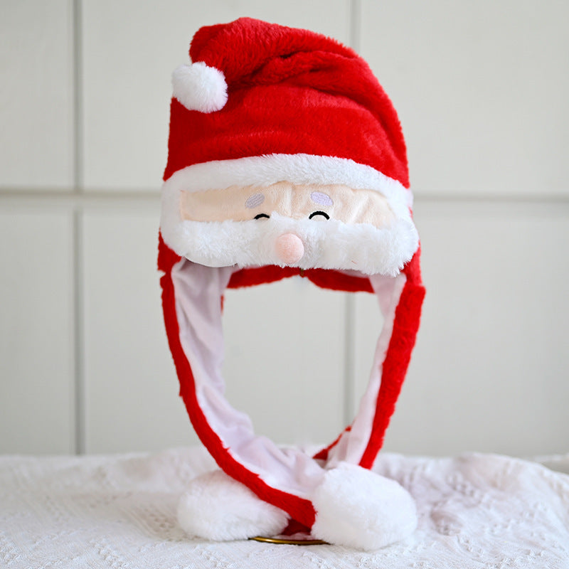 Whimsical Interactive Santa Hat with Long Straps