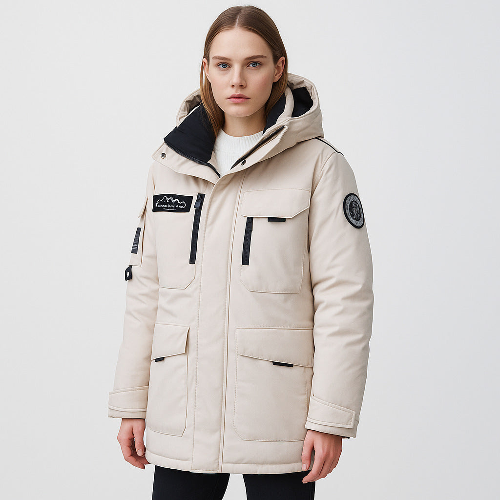 Women's Hooded Workwear Parka Down Jacket For Winter