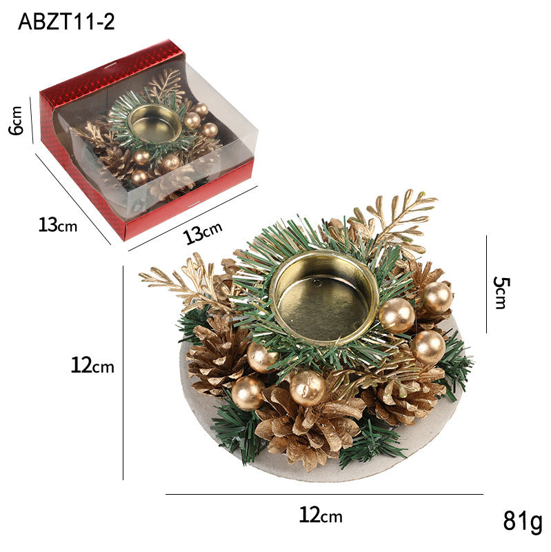 Wreath & Ornament Votive Candle Holder Christmas Centerpiece in Assorted Styles