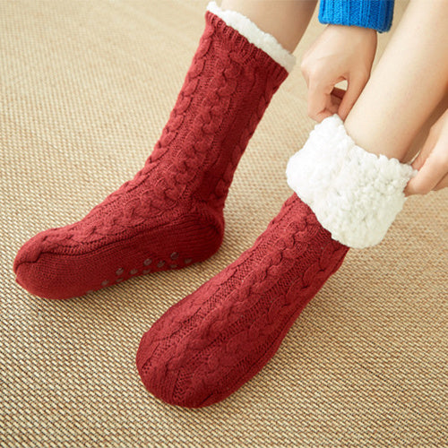 Super Soft and Thick Stretchy Ankle Socks with Traction Bottoms