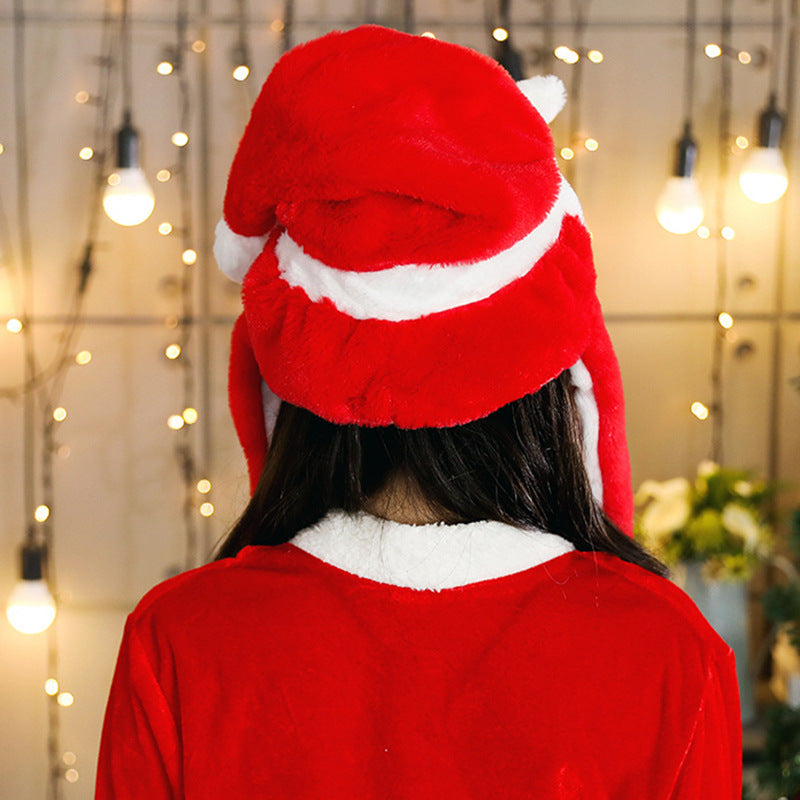 Whimsical Interactive Santa Hat with Long Straps