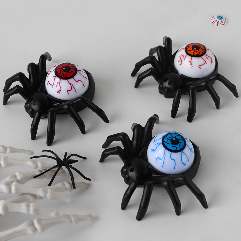 Spooky Disembodied Eyeball and Spider Lamp Table Decoration