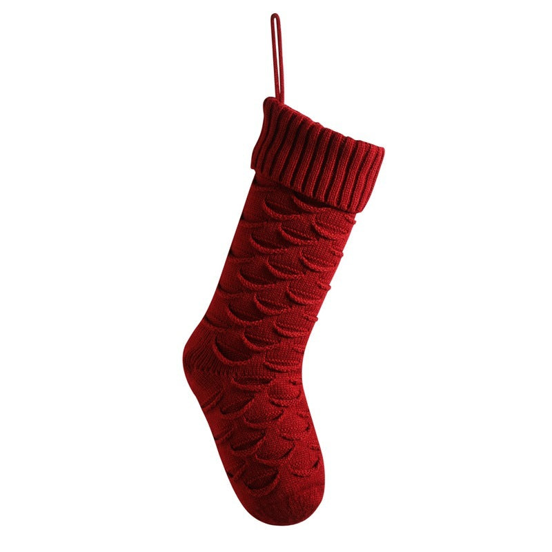 Christmas Stockings with Traditional Knit Style and Ribbed Cuff