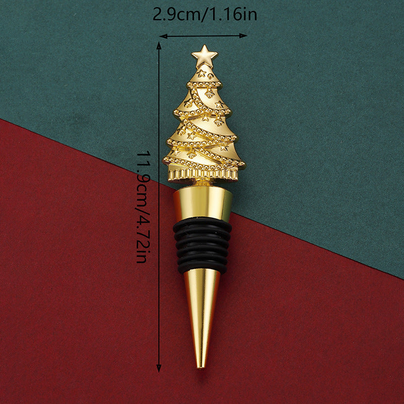 Elegant Christmas Tree PVC &  Zinc Alloy Wine Bottle Stopper in Assorted Finishes