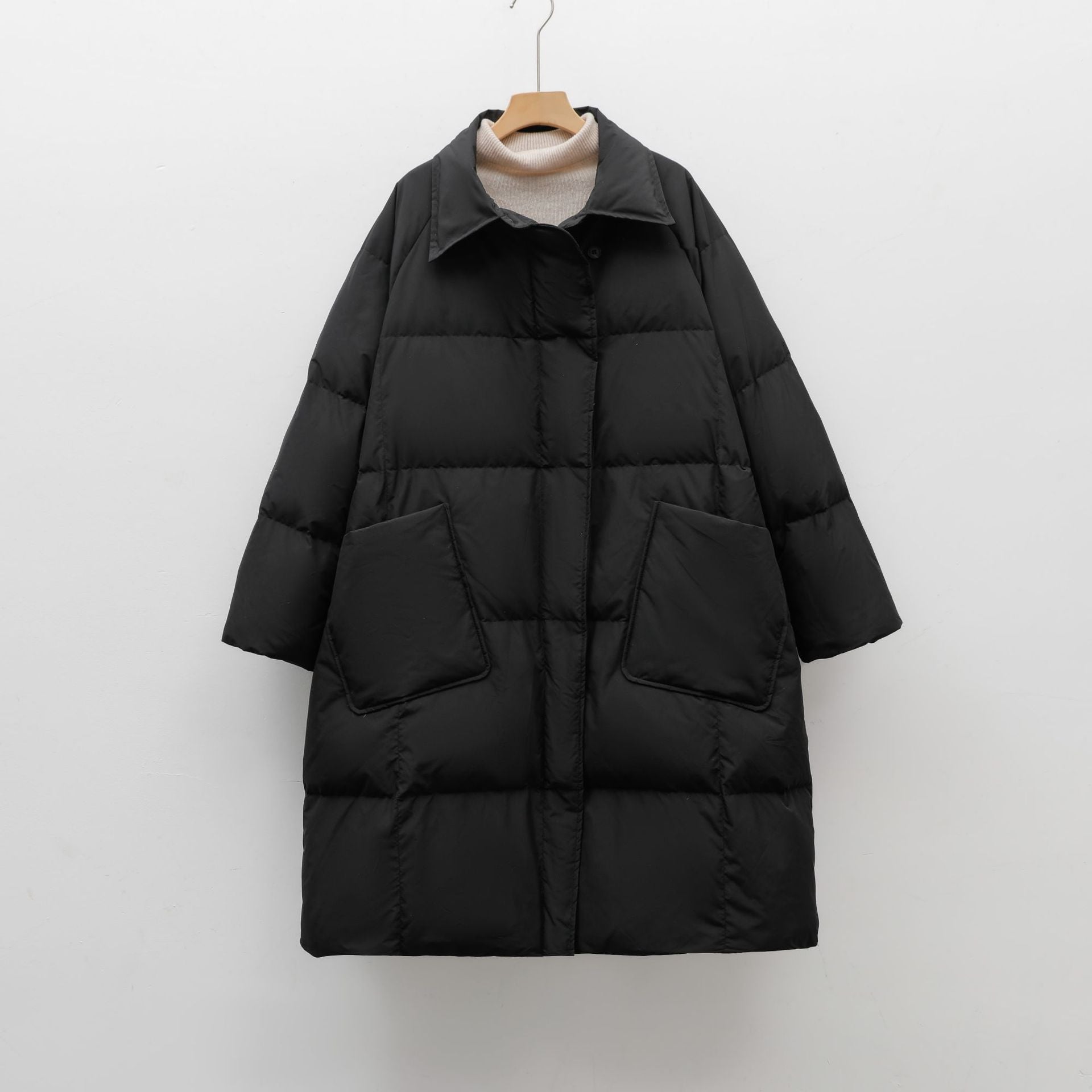 Women's Simple Solid Color Thickened Mid-length Down Jacket