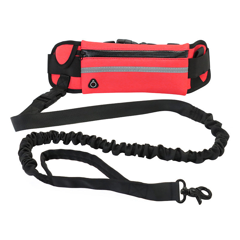 Hands Free Dog Leash With Bungee And Storage Pockets