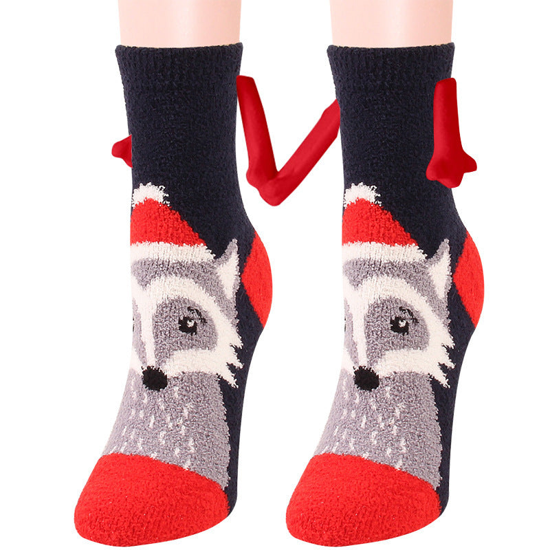 Adorable 3D Soft Fleece Crew Socks with Penguin Designs