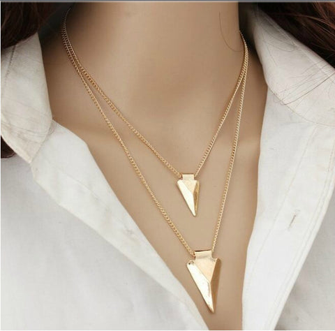 Double Strand Arrowhead Golden Necklace