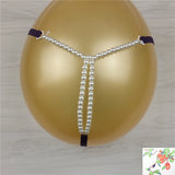 Tangas estilo mariposa con cordón doble de perlas en la parte delantera