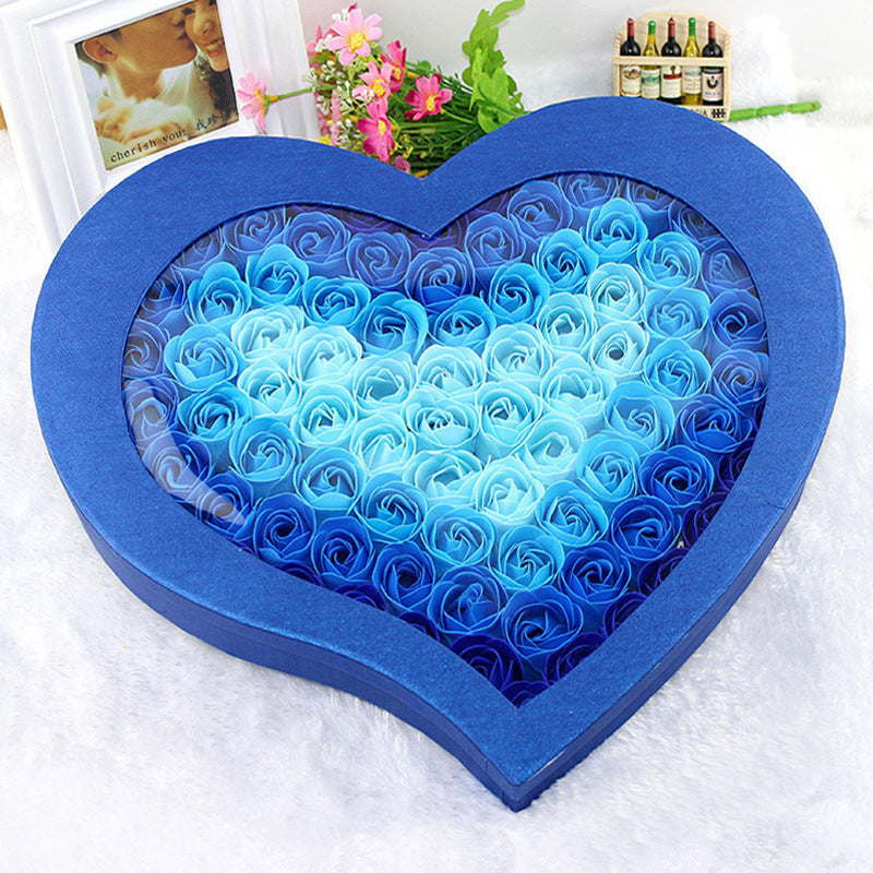 Heart Shape Box with 100 pc Artificial  Floral Roses