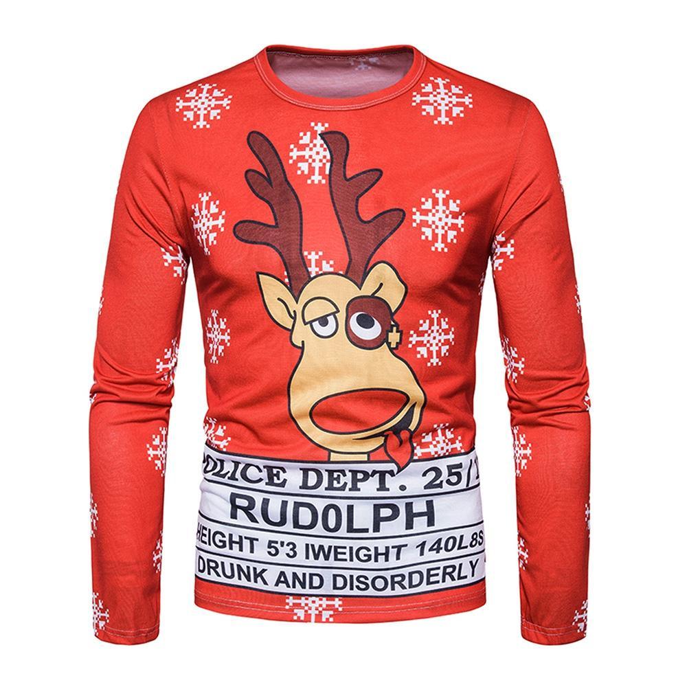 3D Reindeer Christmas Crew Neck Shirt - THEONE APPAREL