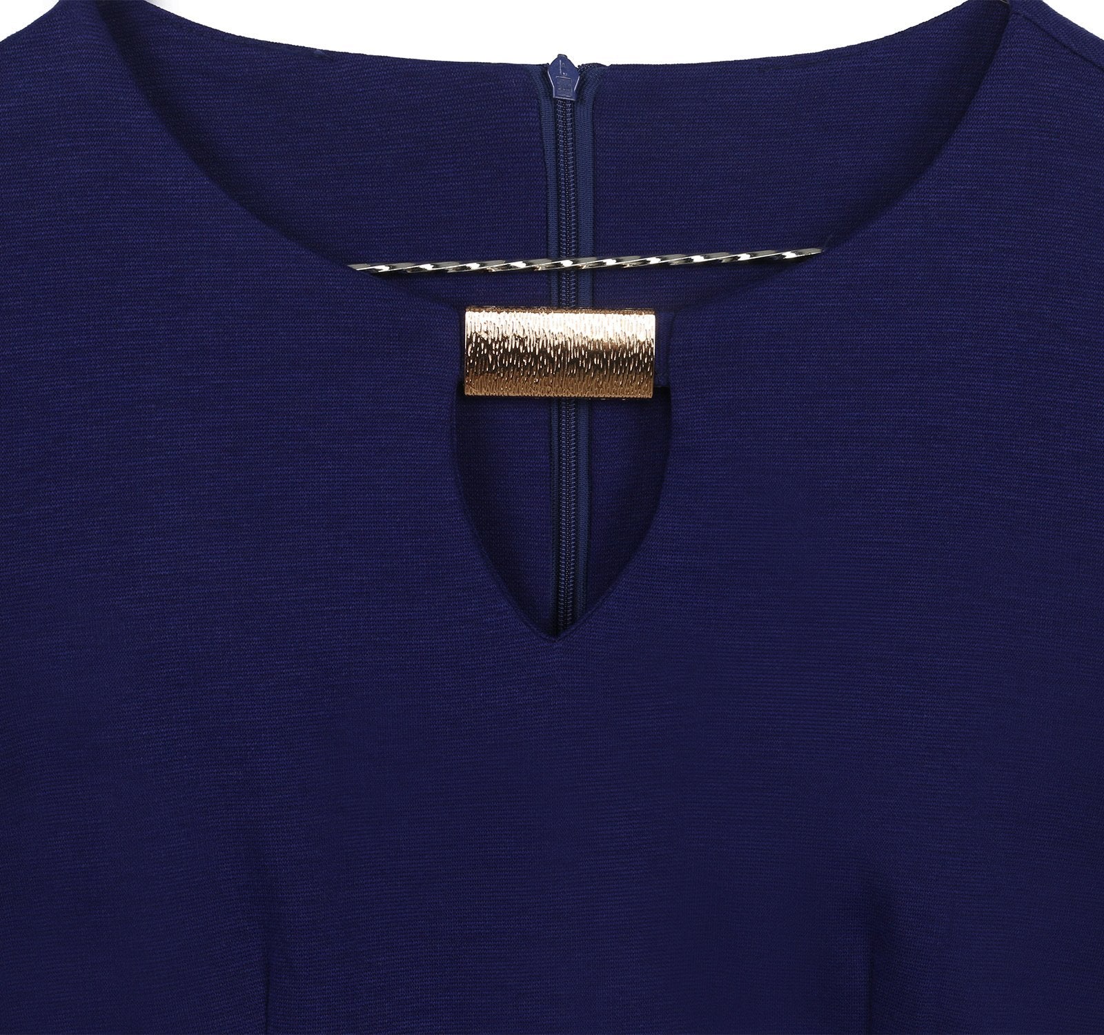 Navy Metal Accent Sheath Dress