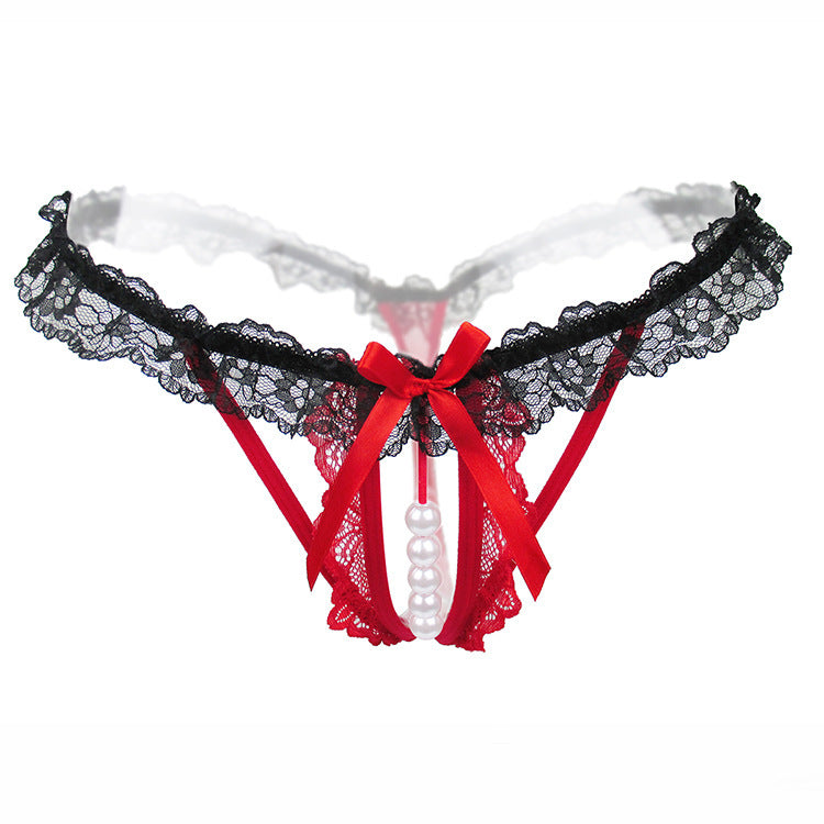 Bande de dentelle de brin de perle g string