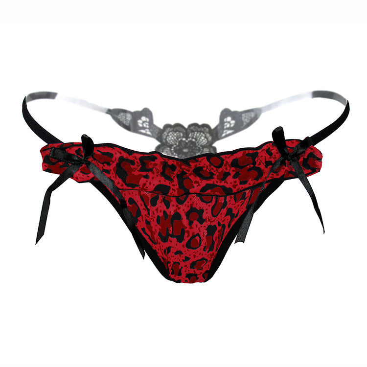 Stringa di fiore di stampa leopardo G String