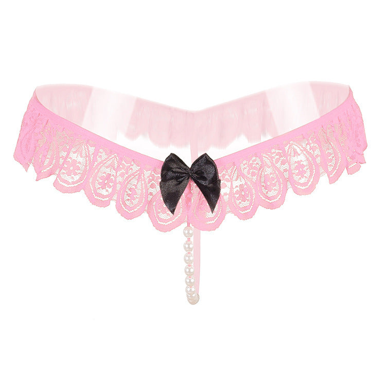 Tanga de encaje con forma de lágrima Peekaboo Pearl