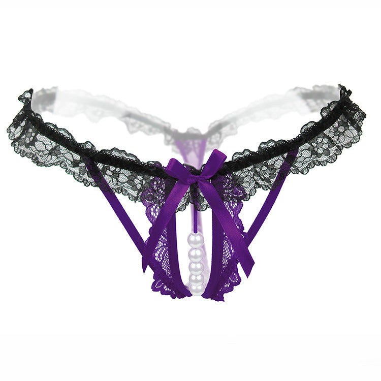 Bande de dentelle de brin de perle g string