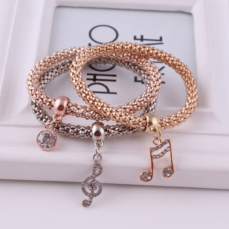 Music Note Metal Charm Bracelets