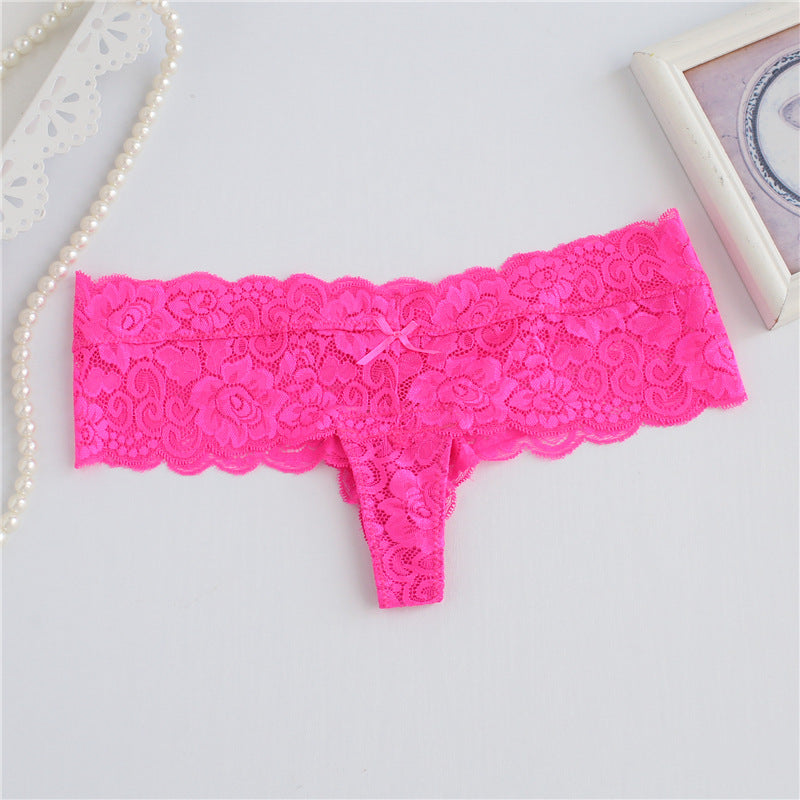 Floral Lace Wide Skirt Thong Panty