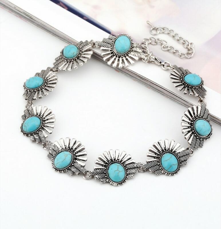 Turquoise Bead and Metal Sunbeam