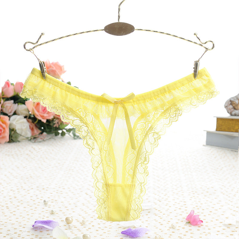 Sweetheart Lace Bowtie Thong Panty