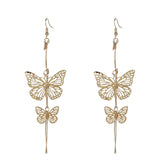 Doppelte Schmetterlings-Ohrringe aus Metall