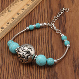 Turquoise and Metal Beaded Bracelet