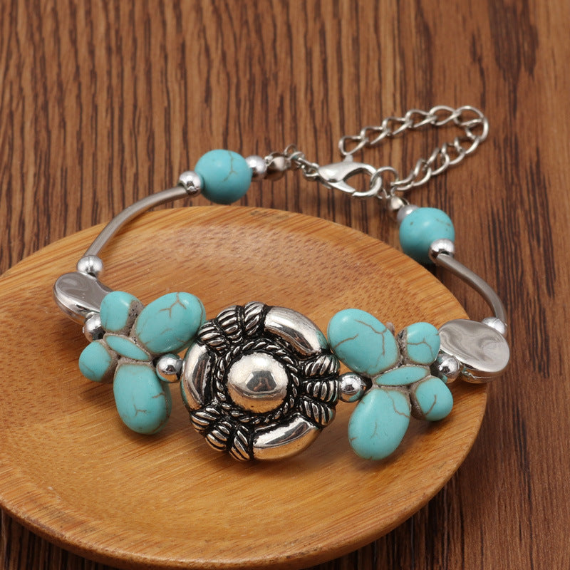 Turquoise Butterfly Beaded Bracelet