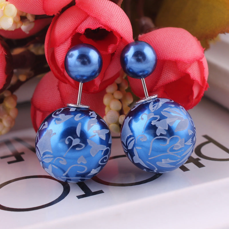 Decorative Spherical Double Sided Earrings