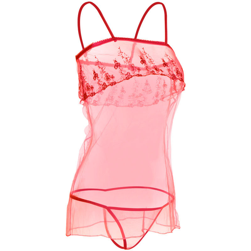 Layered dan Laced Sheer Mesh Babydoll