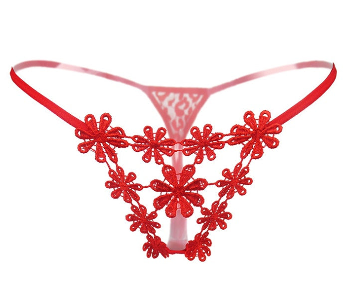 G-String-Höschen mit Blumen vorne