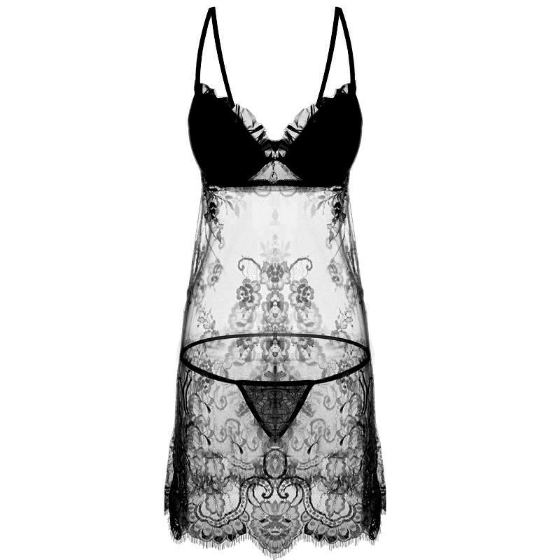 Velvet Cup Vintage Lace Lingerie Gown