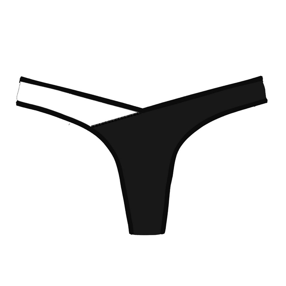 Panty de string croisé garni