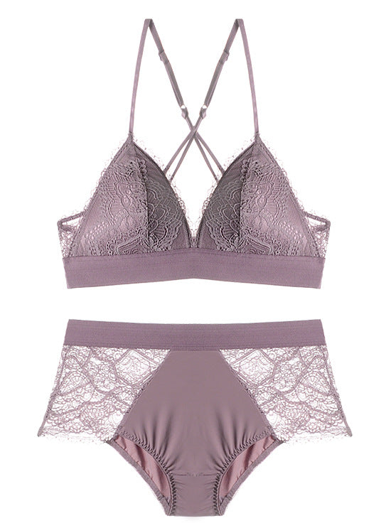 Lace Layover Bralette und Panty Set