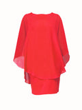 Flowing Layers Cape Style Dress - Theone Apparel