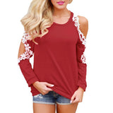 Floral Crochet Trim Cutout Top