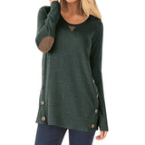 Triangle Still Button-Accent Scoop Deck Tunic