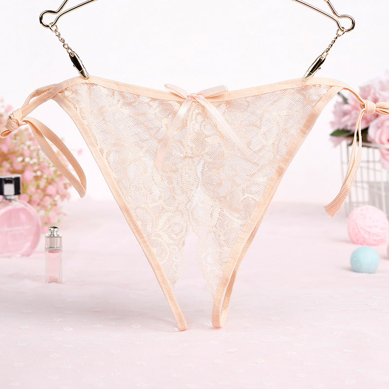 Crotchless Lace Side Tie Panty - Theone Apparel