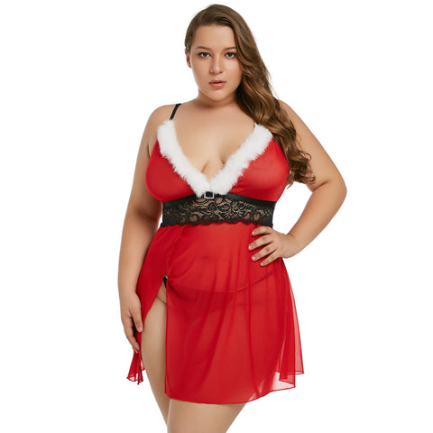 Plus Size Sexy Santa Claus Mini Dress