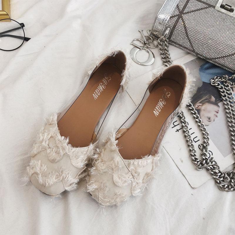 Fringe Frenzy Transparent Fashion Flats