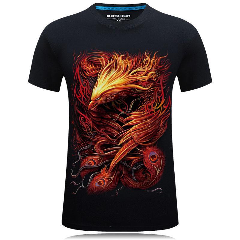 Fiery Phoenix Transformation Graphic Tee